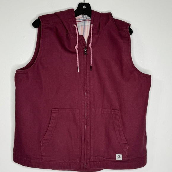 Ocean + Coast Canvas Hooded Vest Women’s Size XL - Picture 1 of 6